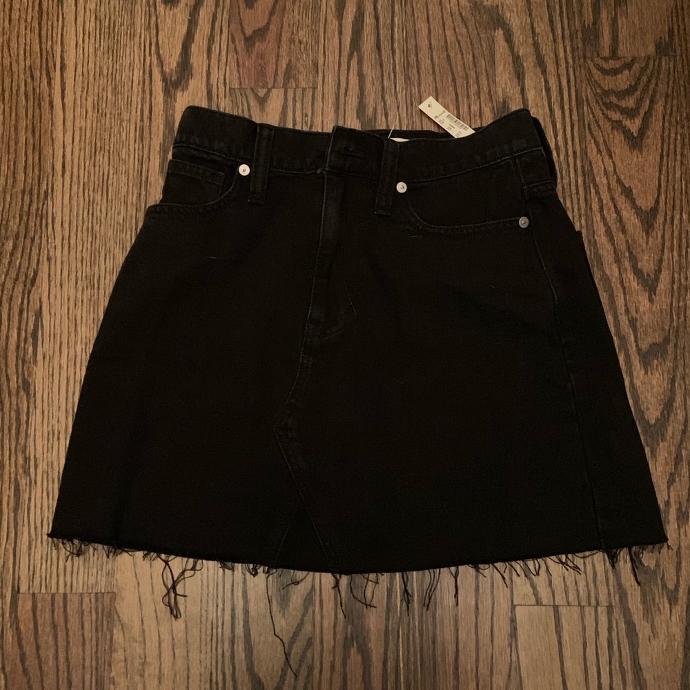 NWT Madewell Black Denim Mini Skirt Frisco Size 24